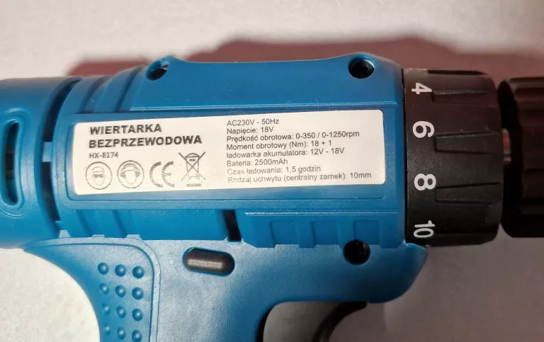 WIERTARKA BEZPRZEWODOWA HOXTER HX-8174+ 2AKU+ŁAD