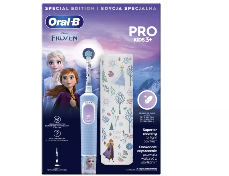 ORAL B PRO KIDS 3+ ELEKTRYCZNA SZCZOTECZKA DO ZĘBÓW FROZEN + ETUI