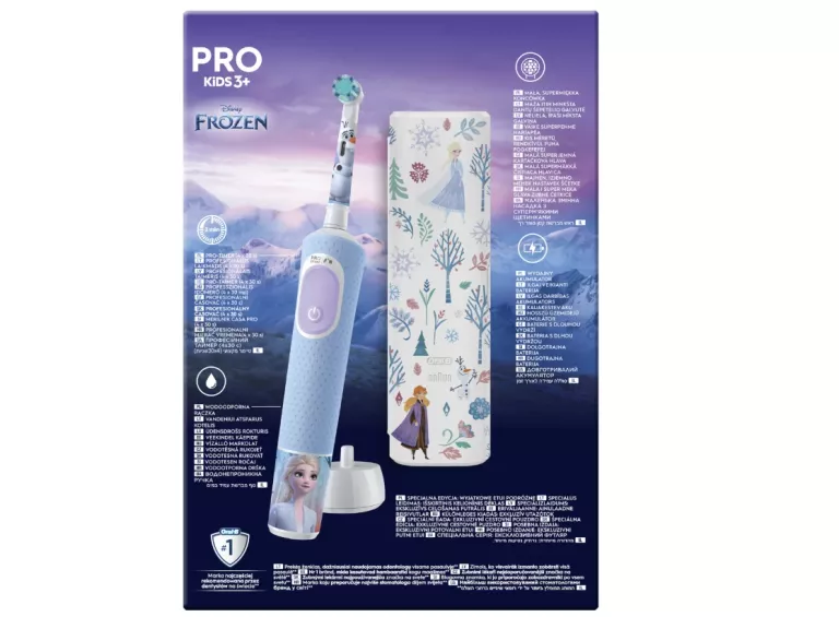 ORAL B PRO KIDS 3+ ELEKTRYCZNA SZCZOTECZKA DO ZĘBÓW FROZEN + ETUI