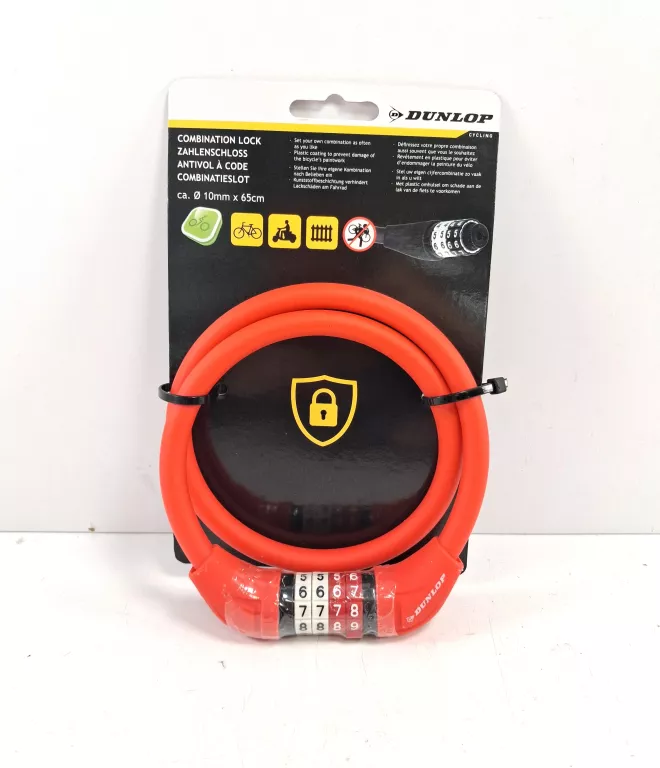 DUNLOP ZAPIĘCIE DO ROWERU SZYFR BLOKADA ROWEROWA