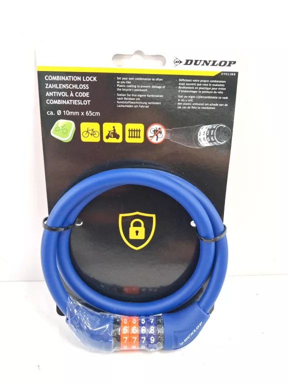 DUNLOP ZAPIĘCIE DO ROWERU SZYFR BLOKADA ROWEROWA
