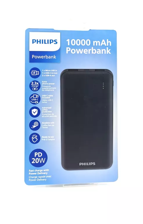 POWERBANK PHILIPS 10000MAH 20W DLP1812PB/10