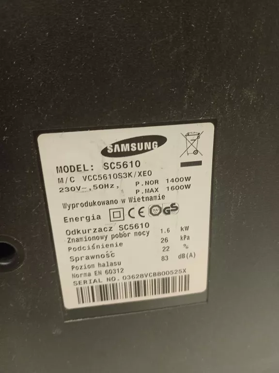 ODKURZACZ SAMSUNG 1600W S