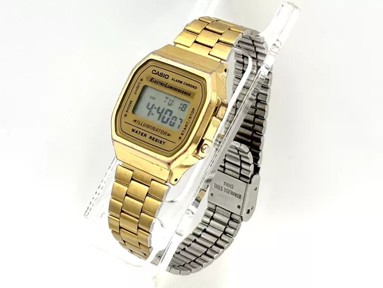 ZEGAREK CYFROWY CASIO ILLUMINATOR A168 ZŁOTY BRANSOLETA