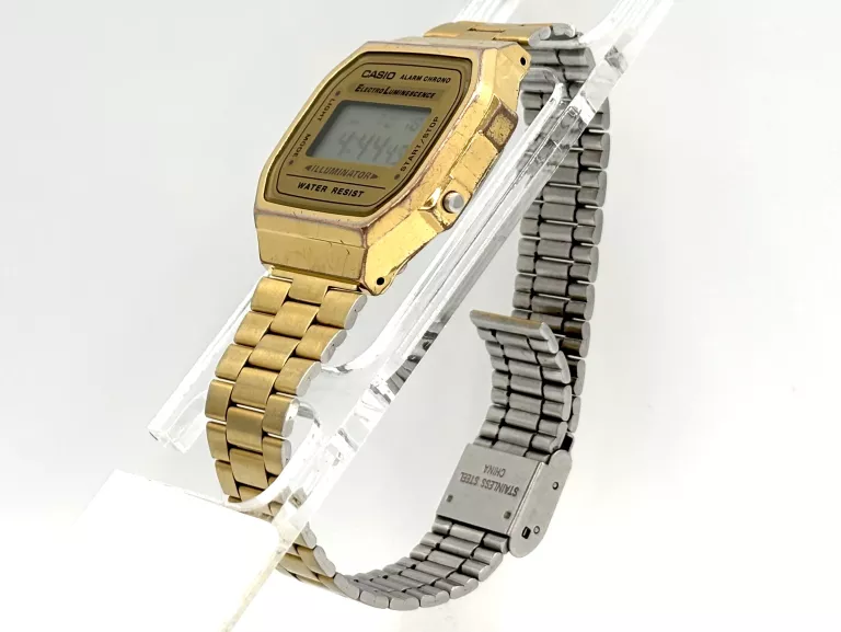 ZEGAREK CYFROWY CASIO ILLUMINATOR A168 ZŁOTY BRANSOLETA