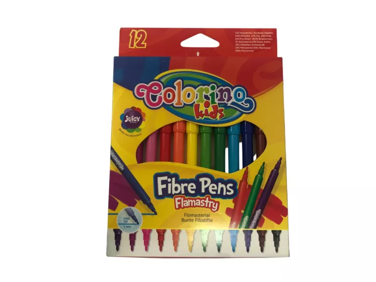 FLAMASTRY FIBRE PENS 12 KOLORÓW