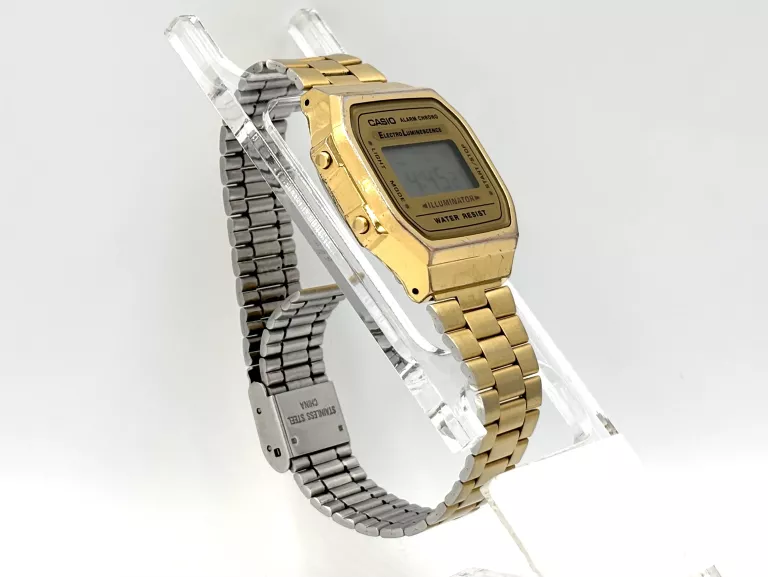 ZEGAREK CYFROWY CASIO ILLUMINATOR A168 ZŁOTY BRANSOLETA