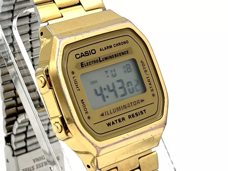 ZEGAREK CYFROWY CASIO ILLUMINATOR A168 ZŁOTY BRANSOLETA
