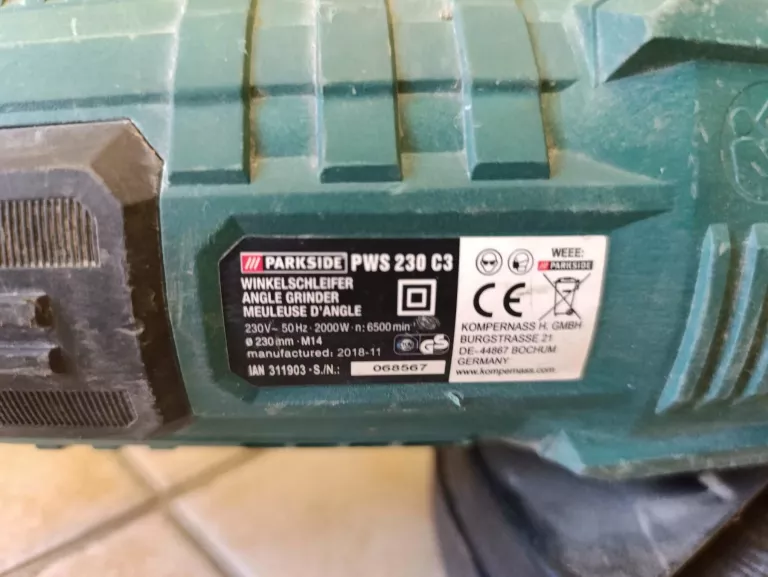 SZLIFIERKA PARKSIDE PWS 230 C3