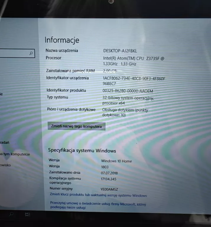 TABLET LAPTOP LENOVO IDEAPAD MIIX 300-10IBY 2/32GB INTEL ATOM WIN10