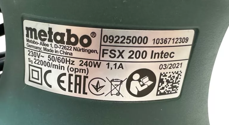 SZLIFIERKA METABO FSX 200 INTEC SUPER STAN!