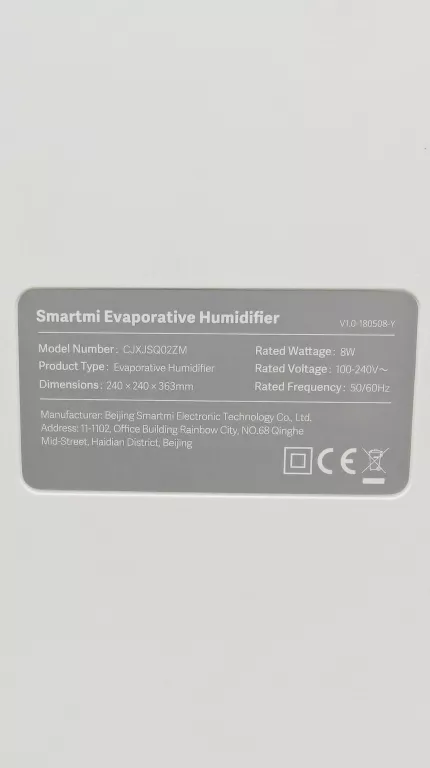 NAWILŻACZ SMARTMI EVAPORATIVE HUMIDIFIER CJXJSQ02ZM