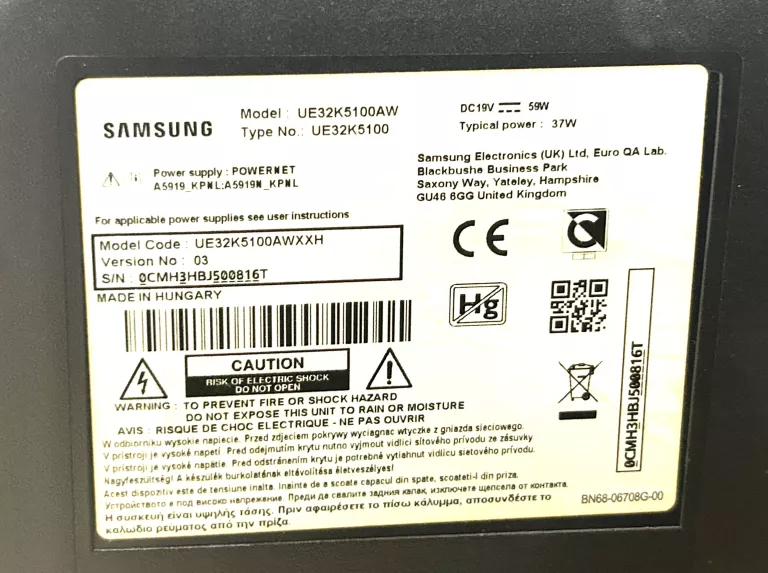 TELEWIZOR SAMSUNG UE32K5100AW