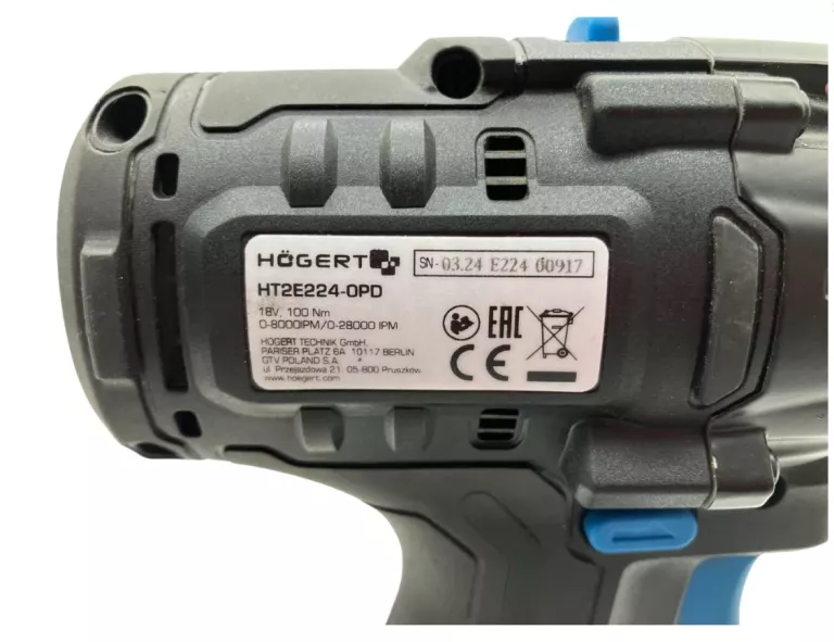 WKRĘTARKA HOGERT HT2E224-OPD + AKUMULATOR 4AH