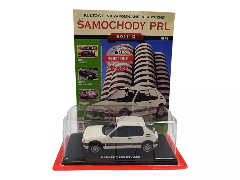 SAMOCHODY PRL-U NIEROZPAKOWANY HACHETTE 1:24 PEUGEOT 205 GTI + GAZETKA