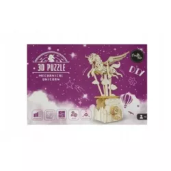 DREWIANE PUZZLE 3D DIY JEDNOROŻEC