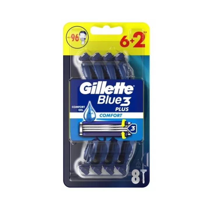 MASZYNKI JEDNORAZOWE DO GOLENIA GILLETTE BLUE 3 COMFORT PLUS 8 SZTUK