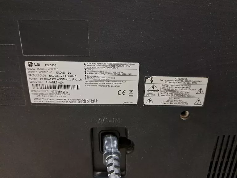 DUŻY 42 CALE SMART TV TELEWIZOR LED LG 42LD650