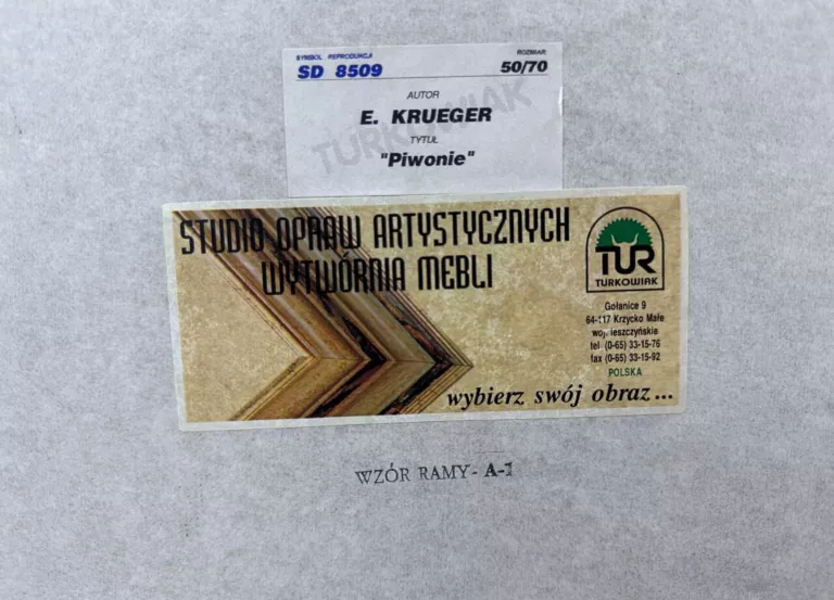 OBRAZ KWIATY "PIWONIE' E. KRUEGER