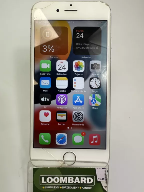 TELEFON IPHONE 6S PĘKNIETY + KABEL IMEI:358567070821521