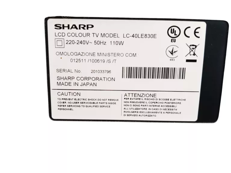 TELEWIZOR SHARP AQUOS LC-40LE830E