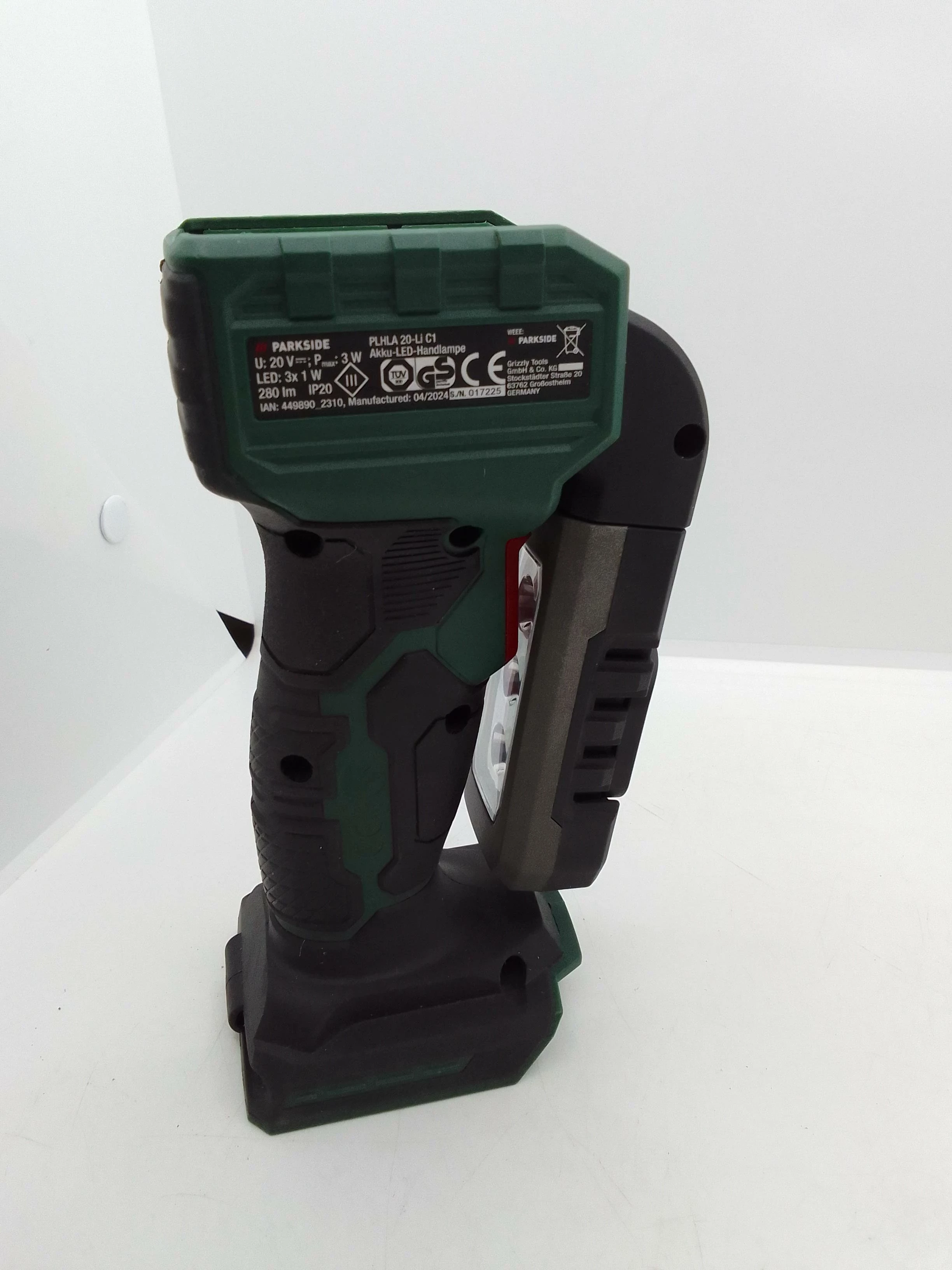 PARKSIDE Akku-LED-Handlampe PLHLA 20-Li X 20 V – Ohne Akku/Ladegerät, Mit Rutschfestem Griff
