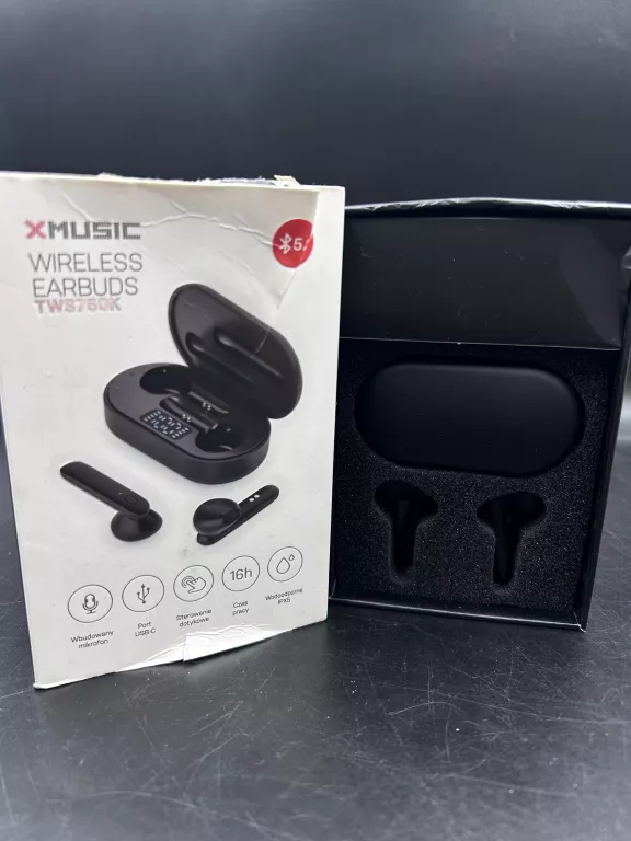 SŁUCHAWKI BEZPRZEWODOWE DOUSZNE XMUSIC TWS750K