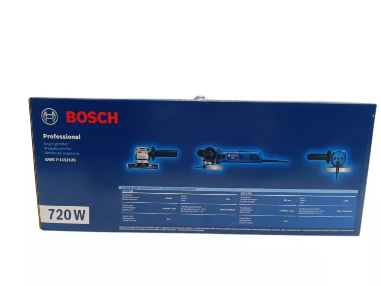 SZLIFIERKA KĄTOWA BOSCH PROFESSIONAL GWS 7-115/125