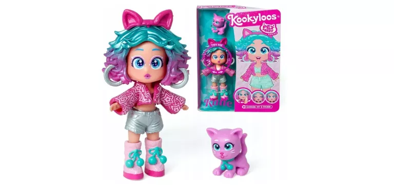 LALECZKA KOOKYLOOS PET PARTY FIGURKA KOLEKCJONERSKA 11CM KATIE + KOTEK