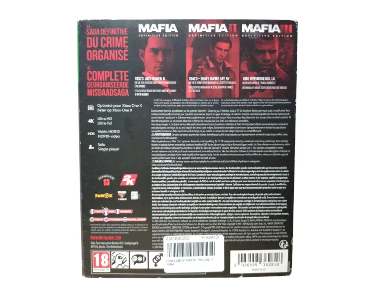 GRA NA XBOX ONE MAFIA DEFINITIVE EDITION