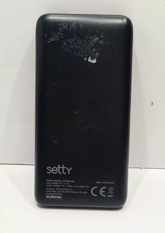 POWERBASNK SETTY CZARNY