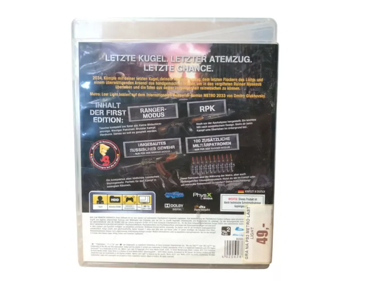 GRA NA PS3 METRO LAST LIGHT