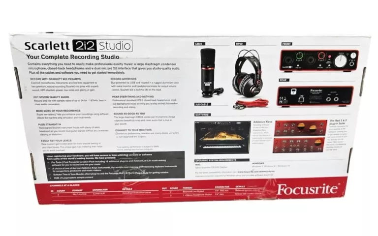 ZESTAW STUDYJNY FOCUSRITE SCARLET 2I2 STUDIO