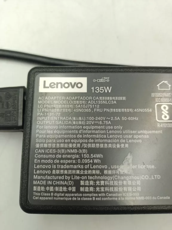 ZASILACZ LENOVO ADL135NLC3A 135W
