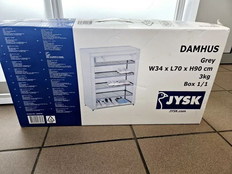 SZAFKA NA BUTY DAMHUS 4 PÓŁKI CIEMNOSZARY