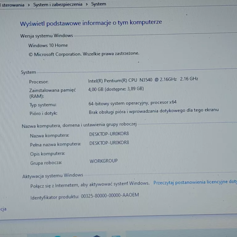 LAPTOP LENOVO G50-30 N3540/500GB HDD/4GB RAM/ WIN 10