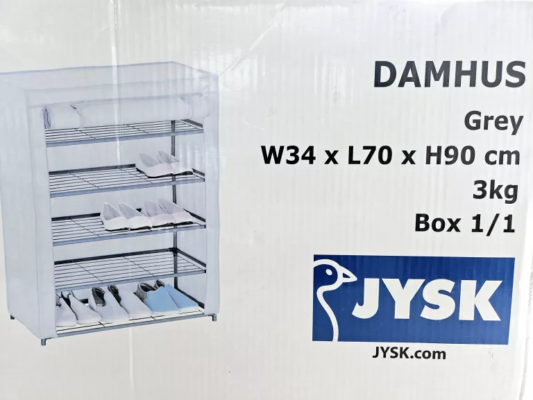SZAFKA NA BUTY DAMHUS 4 PÓŁKI CIEMNOSZARY