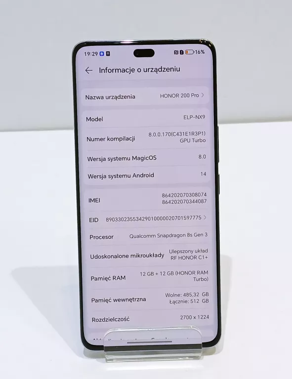 TELEFON HONOR 200 PRO 5G 12/512GB 2SIM BIAŁY