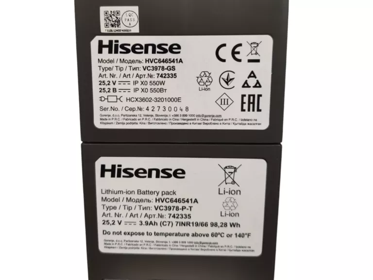 ODKURZACZ PIONOWY HISENSE HI-MOVE V HVC646541A