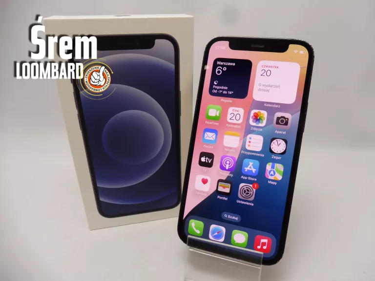 TELEFON IPHONE 12 MINI 64GB, 76% KONDYCJA BATERII, KARTONIK, STAN DB!