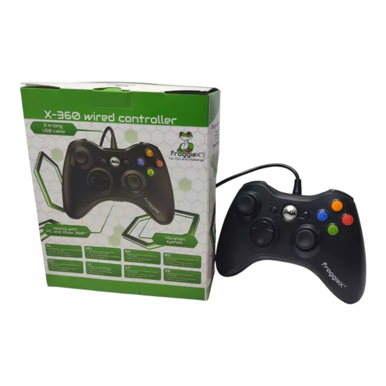 KONTROLER FROGGIEX FX-X360-PC-B CZARNY (XBOX 360 ORAZ PC) - KOMPLET