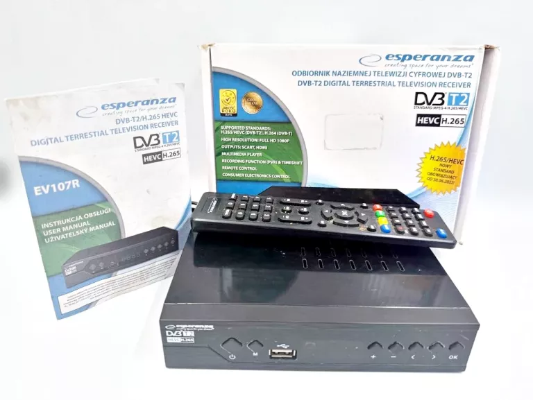 DEKODER DVB-T2 ESPERANZA EV107R KOMPLET