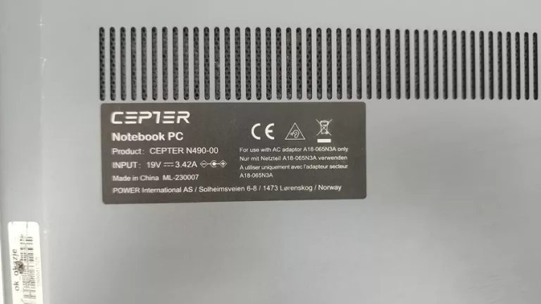 LAPTOP NOTEBOOK  CEPTER N490-00