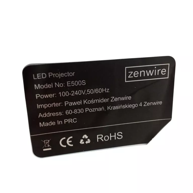 PROJEKTOR LED ZENWIRE E500S