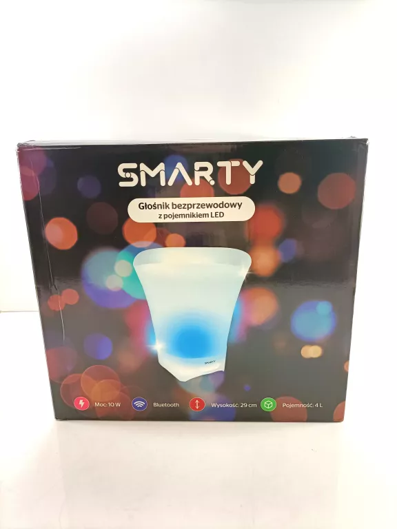 SMARTY GŁOŚNIK BEZPRZEWODOWY Z POJEMNNIKIEM LED 10W 4L 29CM