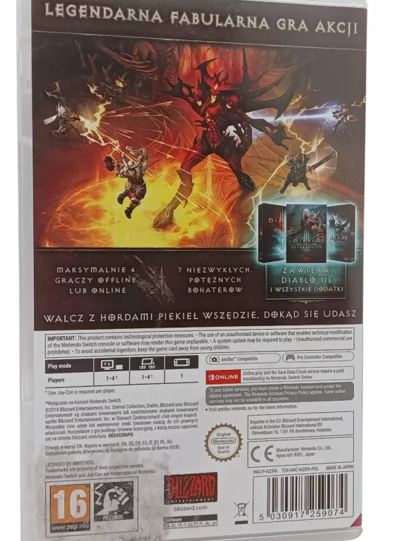 GRA NA NINTENDO SWITCH DIABLO ETERNAL EDITION