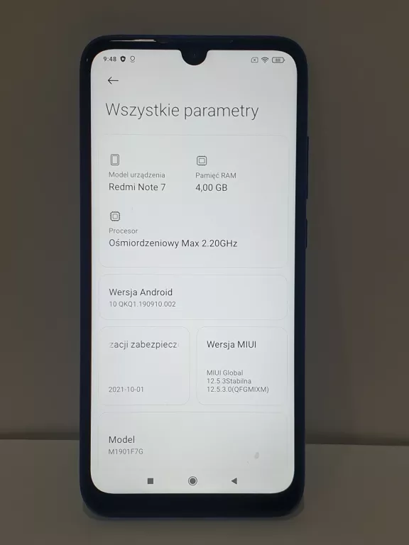 SMARTFON XIAOMI REDMI NOTE7 4 GB / 64 GB NIEBIESKI