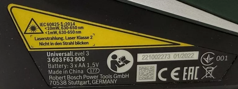 LASER KRZYŻOWY BOSCH UNIVERSAL LEVEL 3