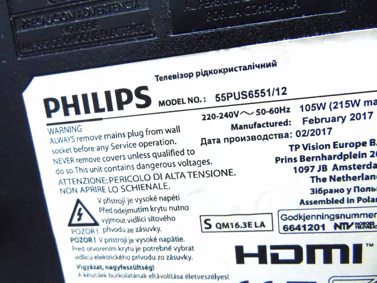 TELEWIZOR PHILIPS 55PUS6551 +PILOT