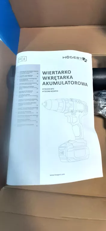 WIERTARKO-WKRĘTARKA HOGERT HT2E224-OPD Z AKUMULATOREM I ŁADOWARKĄ